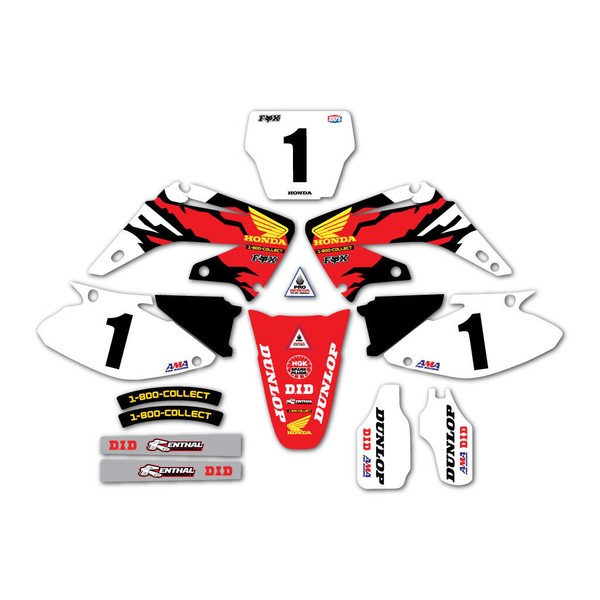 HONDA FACTORY TEAM GRAPHICS CR125 CR250 2002- 2007 SX MX