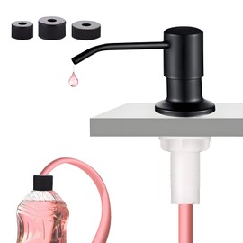 YOGONEV Dispensador De Jabón para Fregadero, Jabonera Cocina con Tubo De Extensión 46in, dispensador de jabón con Bomba de Acero Inoxidable，Apto para Todo Tipo De Jabones (Negro)