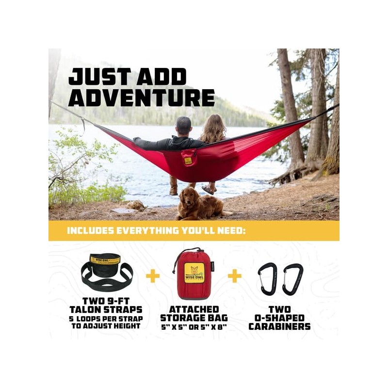 Wise Owl Outfitters Camping Hammock - Portable Hammock Single or