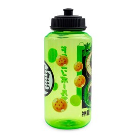 Dragon Ball Z - Botella de agua de plástico Shenron con tapa deportiva resistente a derrames, capacidad para 32 onzas
