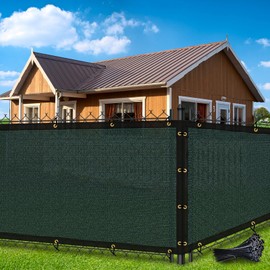 Amagenix Privacy Fence Screen 3'x16' Dark Green Mesh Fencing Shade Cover with Brass Grommets Heavy Duty Protective Covering for Wall Outdooor Garden Yard Backyard Patio