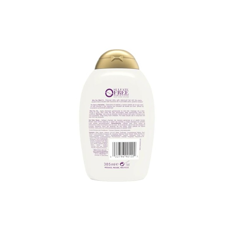 OGX® Shampoo Damage Remedy Coconut Miracle Oil, shampoo anti-frizz, 385ml