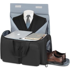 Garment Duffle Bags for Travel, Convertible Garment Bag with Shoe Compartment, 2 in 1 Carry on Suit Garment Bags for Men Women, All in One Hanging Suit Travel Bag for Airplanes, 55L