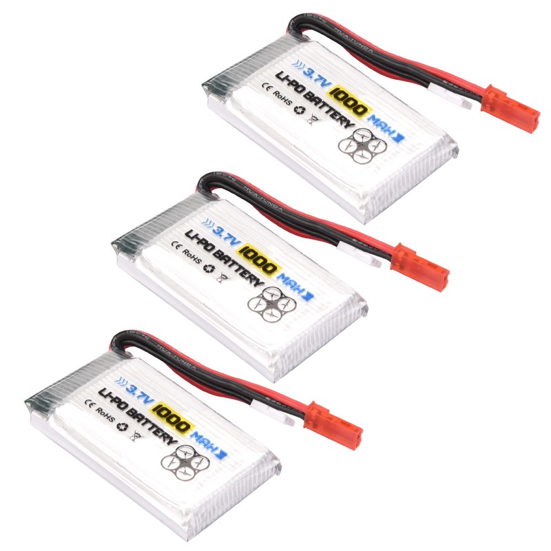 ENGPOW 3.7V 1000mAh 25C JST Plug Rechargeable LiPo Battery for