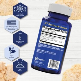 NATURAL STACKS- “Organic Lions Mane 1000mg con PQQ 10mg Optimizador de Células Cerebrales para Memoria, Aprendizaje, Mitocondrial