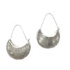 Sterling Silver Large Crescent Boho Statement Earrings, Handmade Half Moon