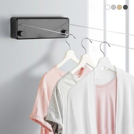 Indoor Double Retractable Clothesline Versatile Black