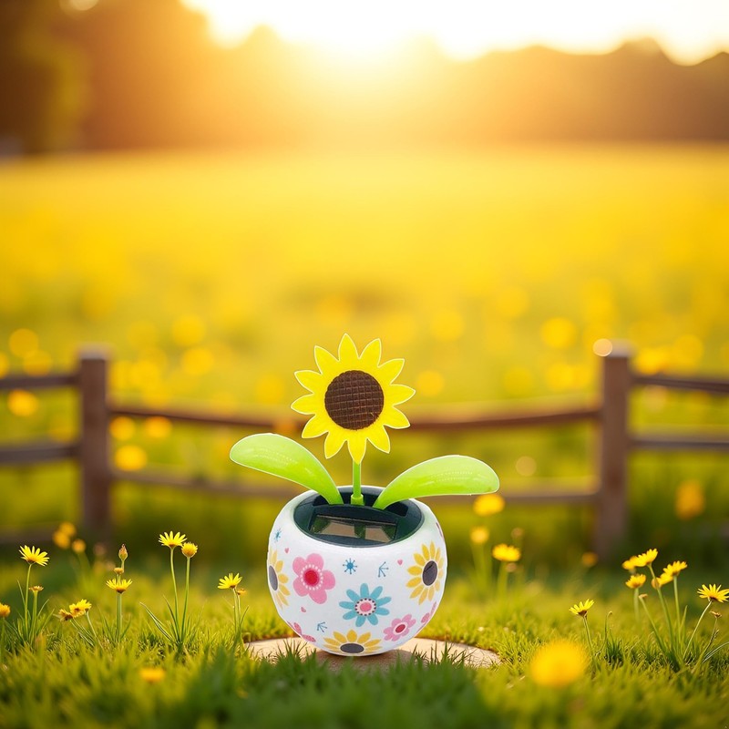 Solar Dancing Sunflower Decoration, Sunflower Solar Dancing Flower Solar Dancing