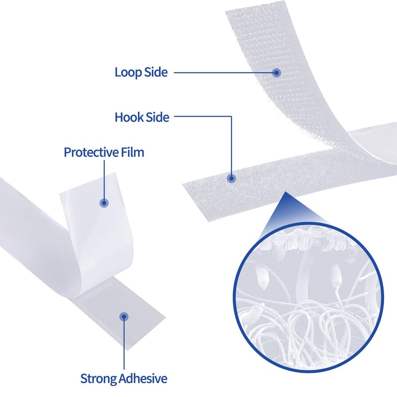 Nurkul 2 Inch x 30 Feet White Self Adhesive Hook