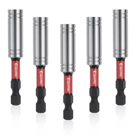 ColumPRO 5PCS 1/4" Strong Magnetic Impact Bit Holder, Black Series, Upgraded Magnetic Drill Bit Extension for Impact Driver, Cordless Drill, 1/4" Hex Shank Premium S2 Steel