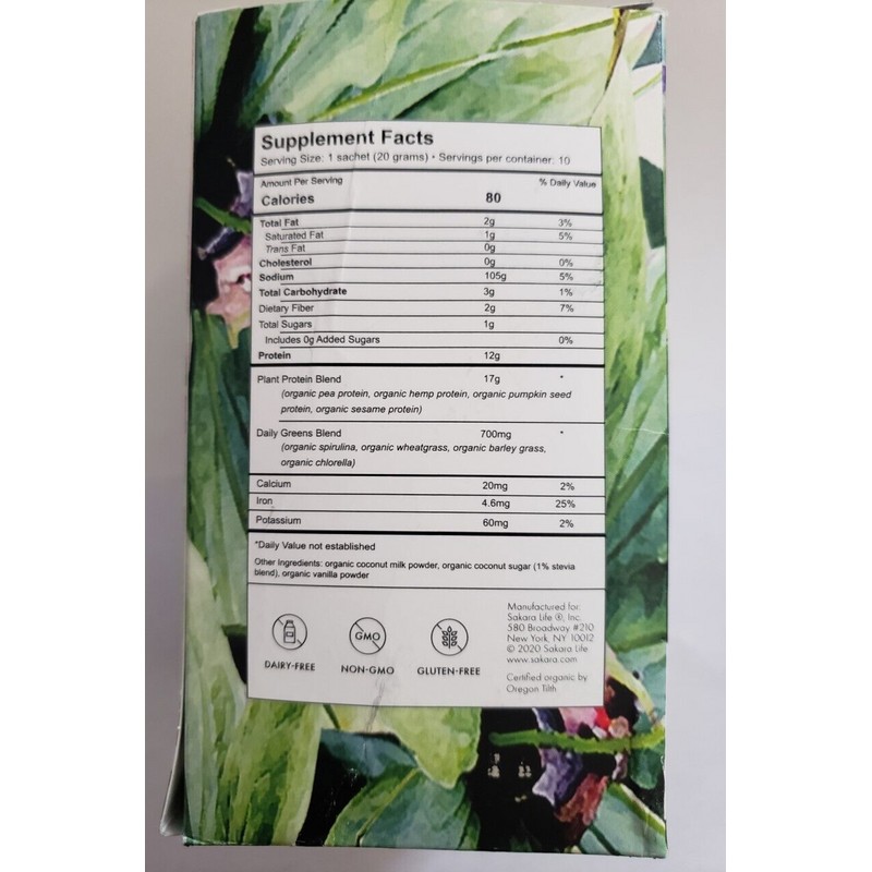 Sakara - ORGANIC Protein + Greens Super Powder - 10