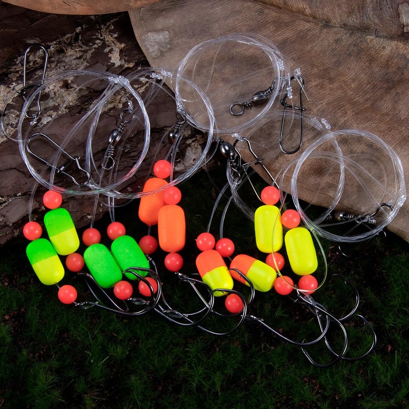 Alwonder 5-Pack Pompano Rigs Surf Fishing Rigs with Snell Floats
