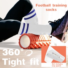 renFIL Shin Guards Soccer Kids with Soccer Socks Kids,Soccer Shin Pads for 6-15 Years Old Boys and Girls for Football Games Shin Pads Soccer Kids Reduce Shocks and Injuries (White)