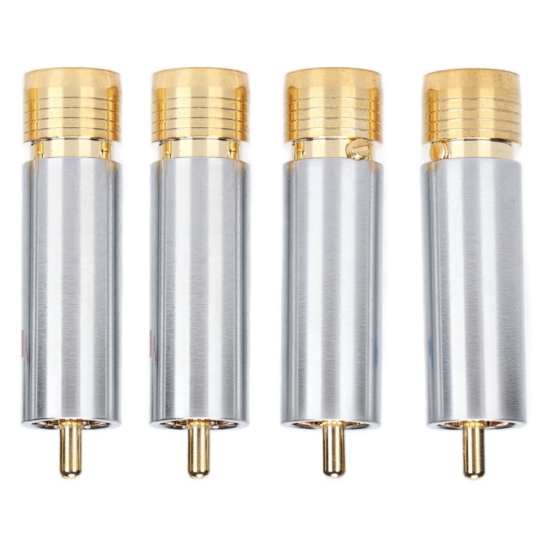 4PCS Preffair/R1722 Audio Connector Gold Plated Self Locking Solderless RCA