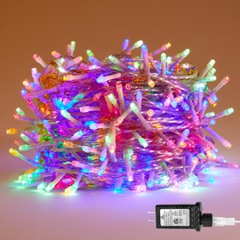 39ft 100 LED Christmas String Lights Indoor，Warm White Waterproof Christmas Lights Outdoor，Timer Function & 8 Modes Plug in Twinkle Fairy Lights for Bedroom Classroom Christmas Tree Decorations