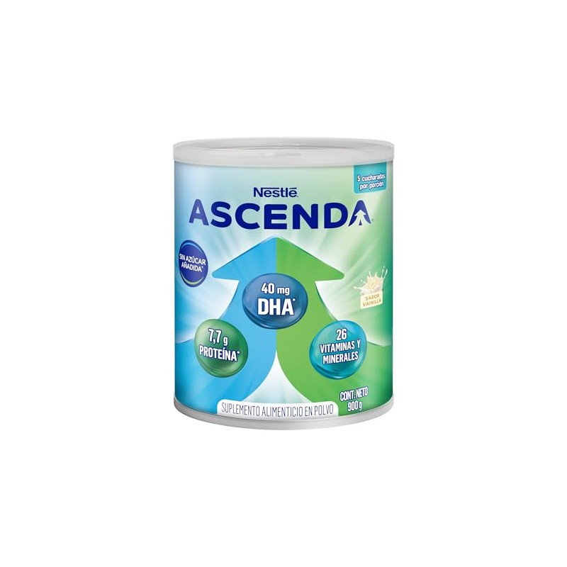 ASCENDA Suplemento Alimenticio Sabor Vainilla Lata de 900g