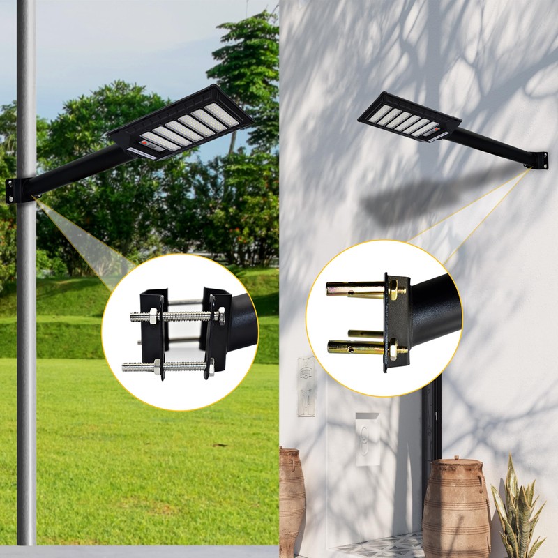 Light Pole Mount, Solar Lighting Mounting Bracket Extension Pole Kit,