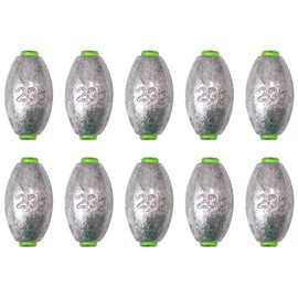 MAFIMOEA 10-25g Assorted Split Shot Fishing Weights Kit - Silver Lead Oval Weights for Saltwater & Freshwater Fishing