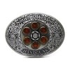 LKMY Men's Belt Buckle with Turntable, Oval Rotating Pearl Circle