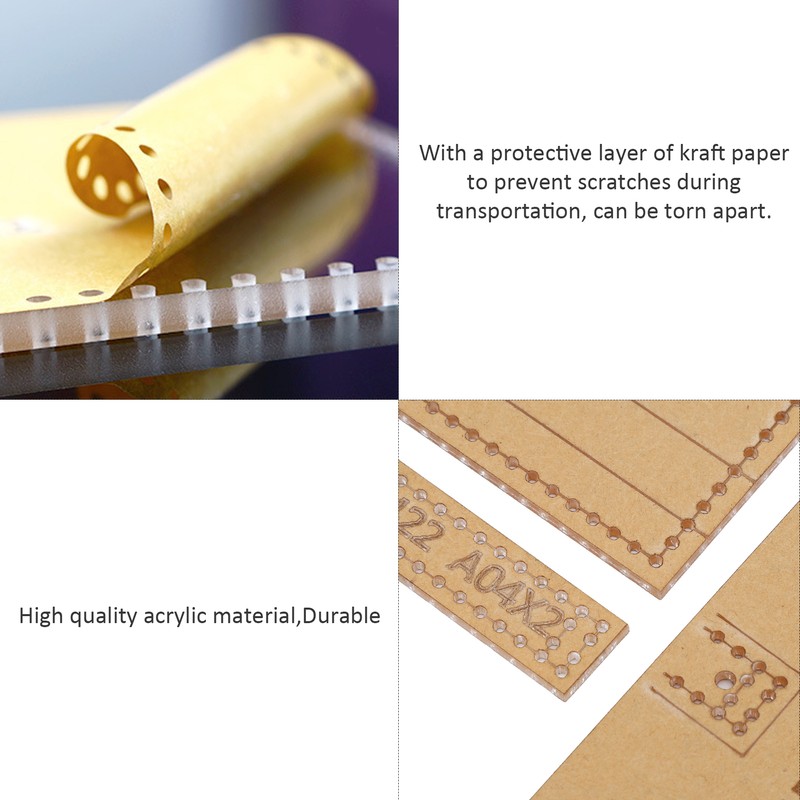 4Pcs Acrylic Template Card Holder DIY HandMade Leather Pattern Drawing
