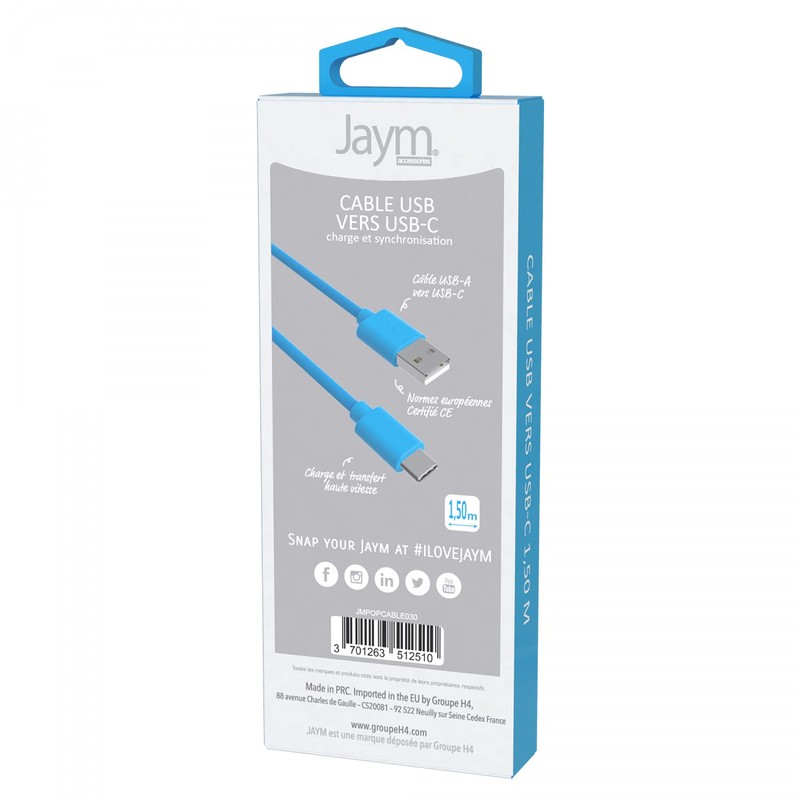 Câble USB vers Type-C 3A - 1,5 mètres - Collection