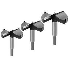 HIKENRI Forstner Drill Bit Set 3 Piece Set Forstner Wood Drill Profile Hole Set with Centre Point Including 65mm 70mm 80mm Multipurpose Drill Bit