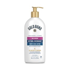 Gold Bond Age Renew Retinol Overnight Body & Face Lotion, With Retinol & Peptide Complex, 13 oz.
