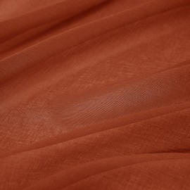 MIULEE 2 Panels Terracotta Semi Sheer Window Curtains Elegant Grommet Top Window Treatments Linen Textured Voile Drapes for Kitchen Bedroom Living Room Rust Boho Retro Fall Decor (54X45 Inches)