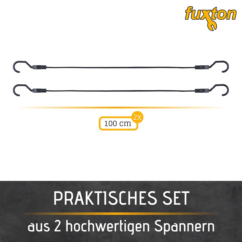 fuxton Set of 2 elastic straps, short, flat with hooks,