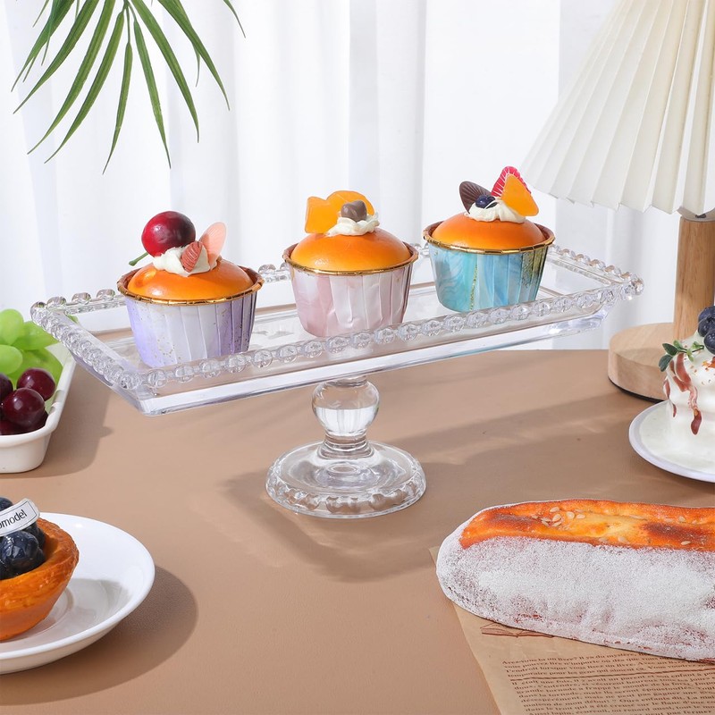 Luxshiny Footed Fruit Serving Tray: 11.7" European Style Dessert Display