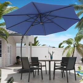 LAUSAINT HOME 12ft Patio Umbrella Replacement Canopy, Only Fits 12ft 8 Ribs Outdoor Patio Umbrella, Navy Blue Outdoor Deck Pool Umbrella Top (12FT, Navy Blue)