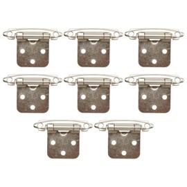 SYOWADA 8Pcs 3/8Inch Inset Cabinet Hinges, Inset Cabinet Hinges Brushed Nickel, Self-Closing Hinges for Kitchen Bathroom Furniture Cabinets and Doors