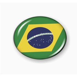Flag of Brazil | 3D Domed CAR Emblem Badge Sticker Flexible Round