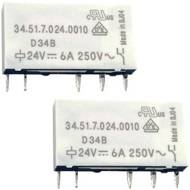 2-Pack 34.51.7.024.0010 Relay – 24VDC 6A 5-Pin SPDT Industrial Relay – Compatible with Select PLC Panels & HVAC Systems – Fixes Error Code E05