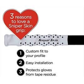 SNIPER SKIN Ice Hockey Grip | Better Alternative to Rubber Grip Tape for Handles | Easy to Install, Lightweight, Waterproof Hockey Stick Grip | Universal Sizing for Adults & Youth | Blue Shadow