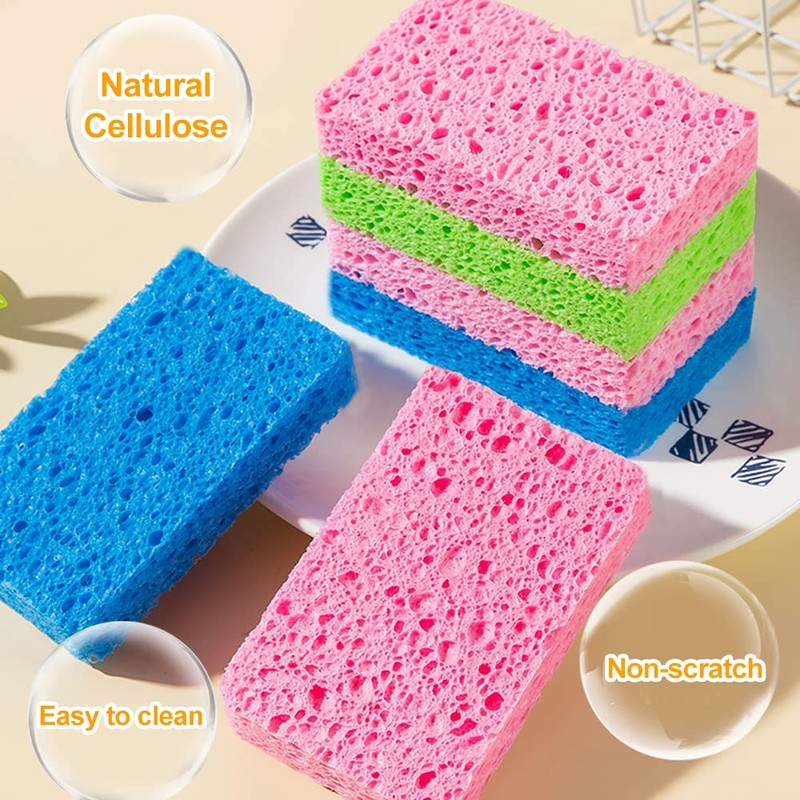 Pop-Up Sponges Kitchen, Pack of 10 Compressed Sponge Kitchen Cellulose