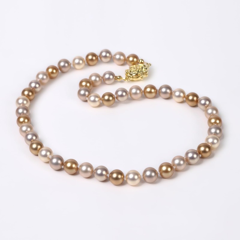 [MIONO] Yumi sienne Pearl Necklace, Large Beads, Multi, Ceremonial Occasions,