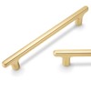 POVEFONK 10 Pack 5 inch(128mm) Brushed Brass Kitchen Cabinet Handles