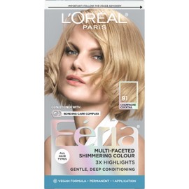 LOreal Paris L'Oreal Paris Feria Multi-Faceted Shimmering Permanent Hair Color, 91Champagne Cocktail (Light Beige Blonde), Pack of 1, Hair Dye