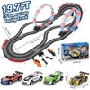 2-in-1 Slot Car Race Track Set with 4 High-Speed Cars,