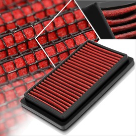 Red Reusable Washable High Flow Drop-in Air Filter Compatible with 09-14 Nissan Versa/Cube