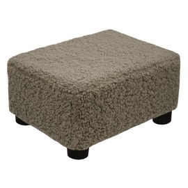 CAROLMADE Small Foot Stool Ottoman 15.4" Footstool with Legs Under Desk Footrest for Living Room Bedroom and Office, Soft Coffee