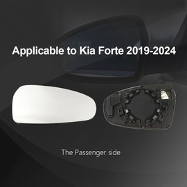 Passenger Side Mirror Replacement Glass for Kia Forte 2019-2024,Automotive Exterior Heated Right Side View Mirror Glass for 2019 2020 2021 2022 2023 2024 Kia Forte(SKOUIO 01-S)