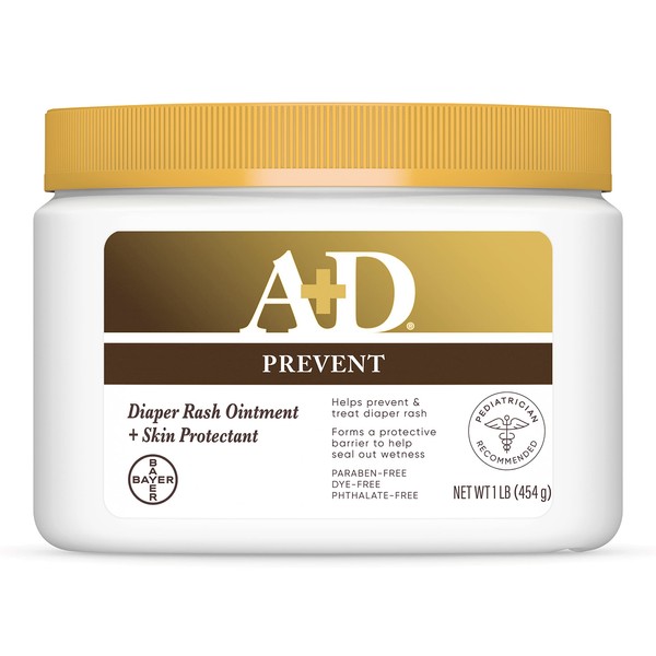 A+D Original Diaper Rash Ointment, Healing Skin Ointment for Dry and Cracked Skin, 16 Ounce (Pack of 1)