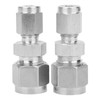 4Pcs Compression Tube Fitting Stainless Steel DoubleFerrule Converter Adapter(Ф4/Ф8 )