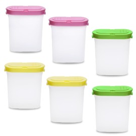 RTSHUK Spice Boxes Storage, Set of 6 Storage Jars 250 ml 3 Colours Transparent Spice Box Chilling Jars Spice Jars with Lid for Spices Salt Sugar Used