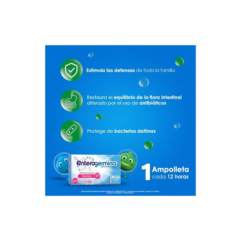 Enterogermina Suspensión de Bacillus Clausii con 2 Billones de UFC
