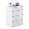 YITAHOME Dresser with LED, High Gloss Surface Large Chest of