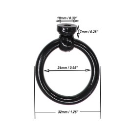 binifiMux 8-Pack Black Vintage Drop Ring Drawer Pulls Knobs for Dresser Drawer Cabinet, Single Hole