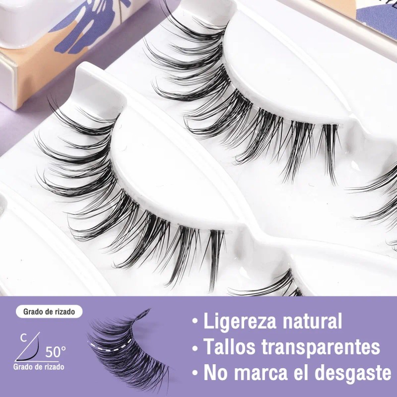 3 Pares De Pestañas Postizas,pestañas Postizas 3d Naturales
